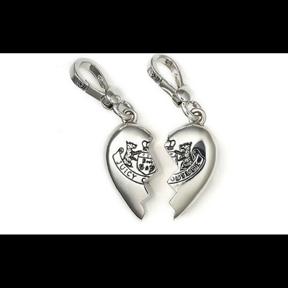 🌸Juicy Couture Silver Tone Bracelet w/ JC Laptop & BFF Broken Heart 💔 💻 - Picture 6 of 15